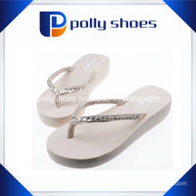 Womens Fashion Beach Rhinestone Wedge Heel Platform Flip Flops Sandals